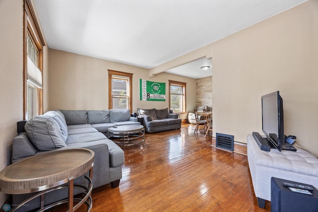 living room featuring hardwood / wood-style flooring