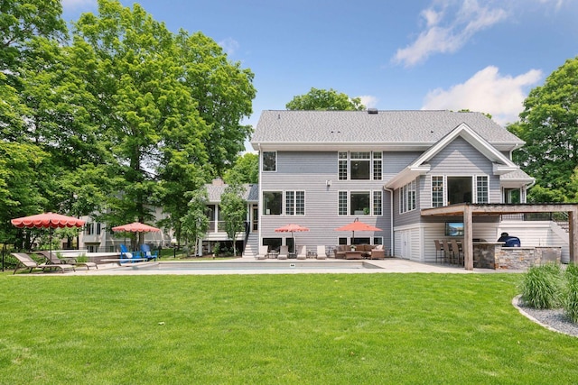8622 French Curv, Eden Prairie, MN 55347 - rear view of property with a patio area, a yard, and a swimming pool