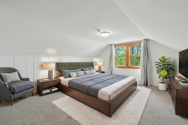 1775 Morgan Ave, Saint Paul, MN 55116 - bedroom with light carpet, vaulted ceiling, and a decorative wall