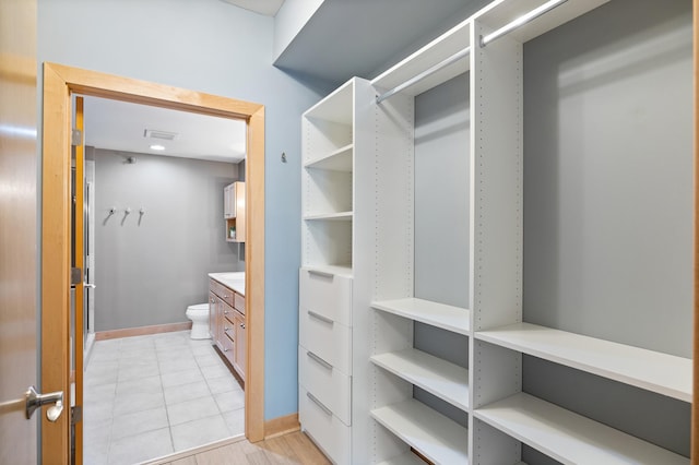 view of walk in closet