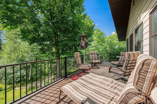 view of patio / terrace with a balcony