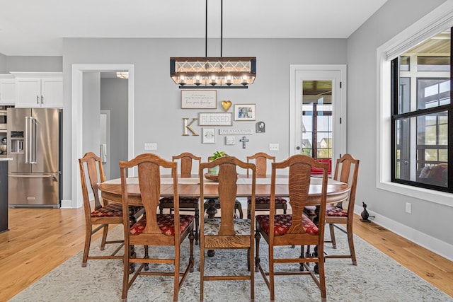 4152 Hummingbird Ct N, Lake Elmo, MN 55042 - dining space with light wood-type flooring and baseboards
