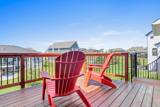 4152 Hummingbird Ct N, Lake Elmo, MN 55042 - wooden deck with a residential view and a yard