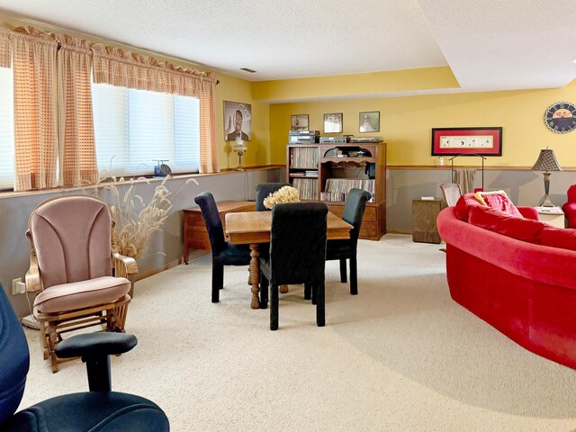 7864 Demontreville Trl N, Lake Elmo, MN 55042 - dining space featuring carpet and a textured ceiling
