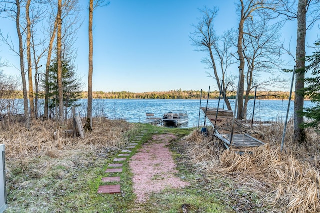 exterior space featuring a boat dock