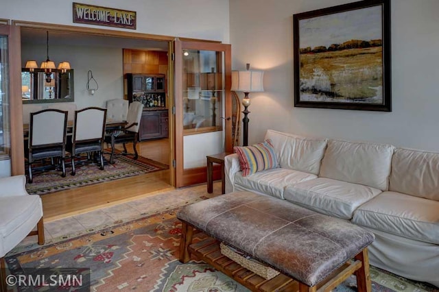 802 Flos Ct, Lincoln Twp, WI 54001 - living area with a chandelier