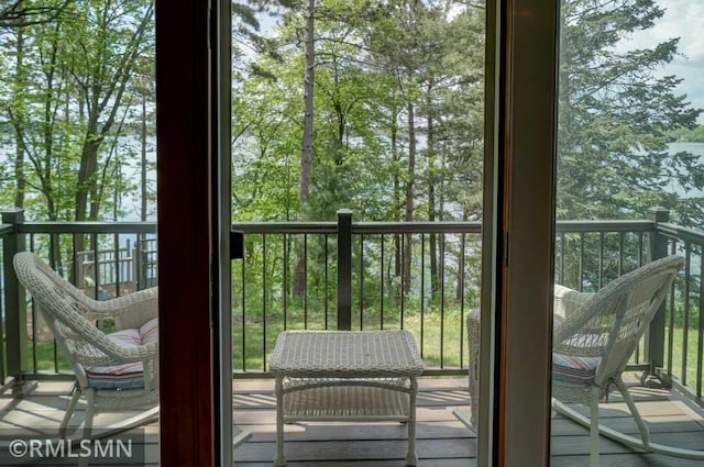802 Flos Ct, Lincoln Twp, WI 54001 - view of wooden balcony featuring a deck