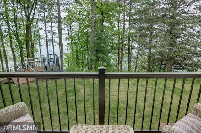802 Flos Ct, Lincoln Twp, WI 54001 - view of wooden balcony featuring a deck