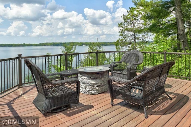 802 Flos Ct, Lincoln Twp, WI 54001 - deck with a water view