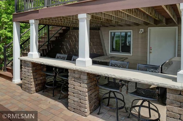 802 Flos Ct, Lincoln Twp, WI 54001 - view of patio / terrace with stairway