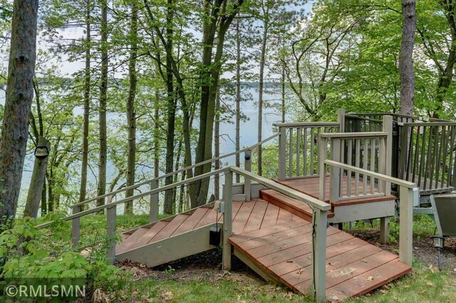 802 Flos Ct, Lincoln Twp, WI 54001 - deck featuring a water view