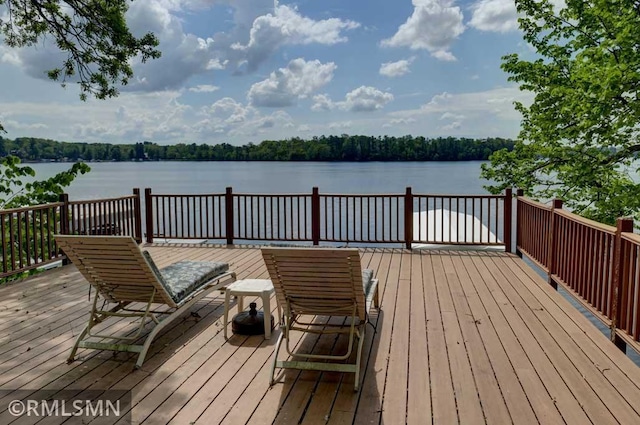 802 Flos Ct, Lincoln Twp, WI 54001 - wooden deck with a water view
