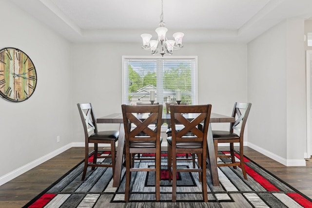 21212 Old Lake George Blvd NW, Oak Grove, MN 55303 - dining room with a chandelier, wood finished floors, and baseboards