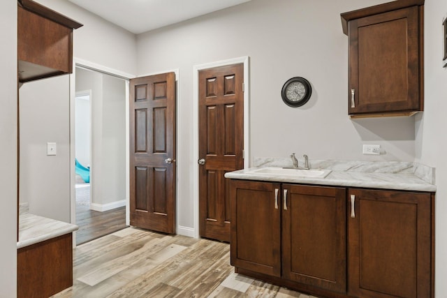 21212 Old Lake George Blvd NW, Oak Grove, MN 55303 - bar area with a sink, light wood-type flooring, and baseboards
