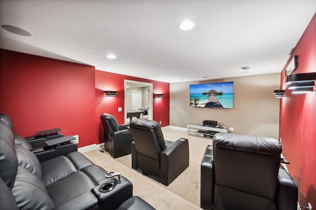 16302 Sohm Ct, Eden Prairie, MN 55347 - carpeted cinema room with baseboards and recessed lighting