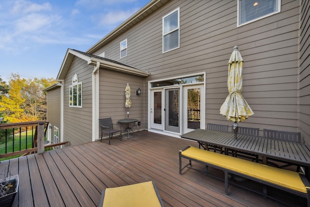 16302 Sohm Ct, Eden Prairie, MN 55347 - wooden deck with outdoor dining area