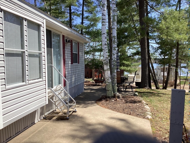 view of patio featuring entry steps