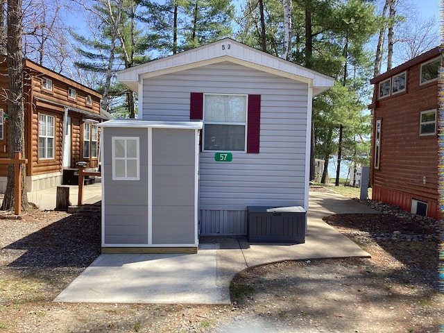 view of shed