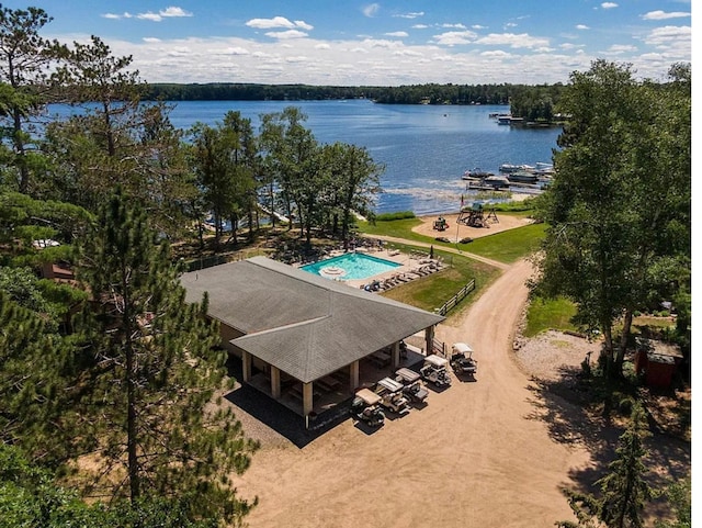 aerial view of a large body of water