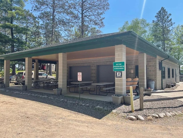 view of community with a patio