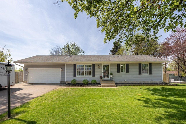 single story home featuring an attached garage and concrete driveway