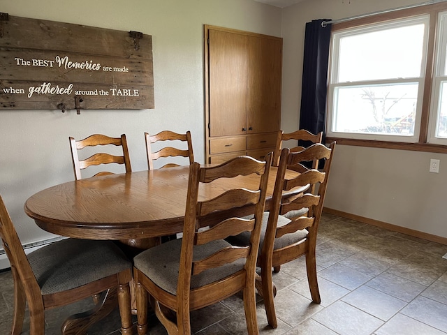 2250 18th Ave, Windom, MN 56101 - dining space featuring light tile patterned flooring and a baseboard radiator
