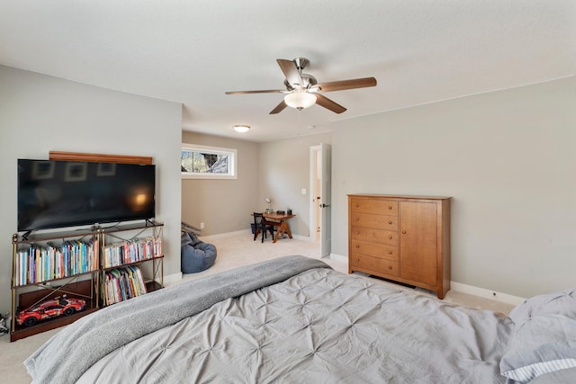 204 8th Ave S, Princeton, MN 55371 - bedroom featuring light colored carpet and a ceiling fan