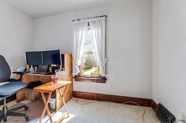 office area featuring carpet floors