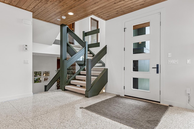 4919 Three Points Blvd, Mound, MN 55364 - interior space featuring wooden ceiling, baseboards, and speckled floor
