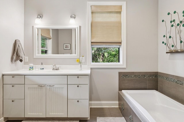 16710 Edgewood Ave, Wayzata, MN 55391 - full bath with vanity, a bath, and tile patterned flooring