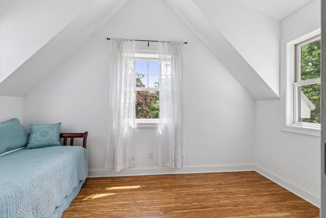 16710 Edgewood Ave, Wayzata, MN 55391 - bedroom with wood finished floors and vaulted ceiling