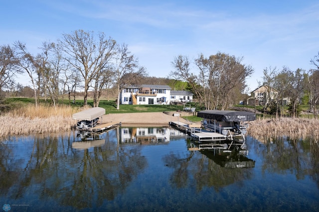 15344 Blackhawk Rd, Lake Eunice Twp, MN 56511 - dock with a water view and boat lift