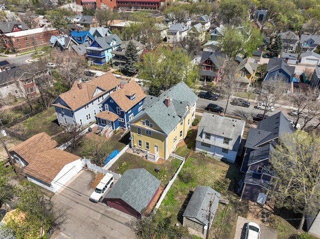 aerial view featuring a residential view