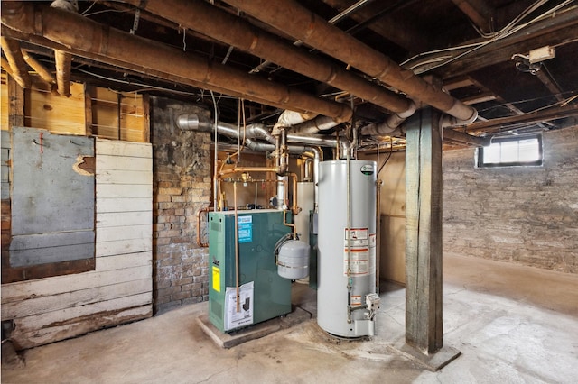 below grade area with gas water heater
