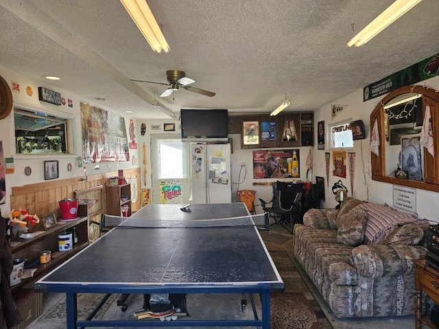 19319 Elsie Way NW, Bemidji, MN 56601 - game room with a textured ceiling and a ceiling fan