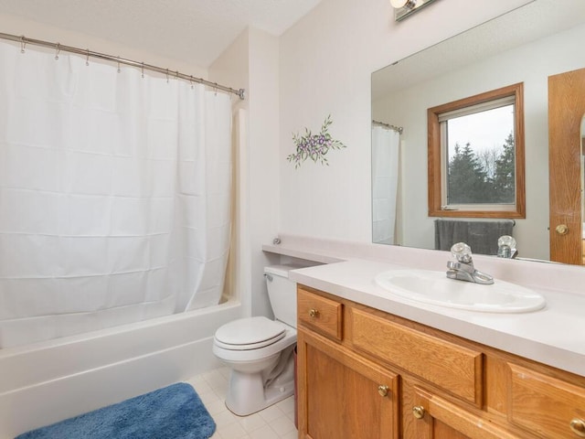 13852 Jasmine Way, Rogers, MN 55374 - full bath with vanity, toilet, tile patterned flooring, and shower / bath combo with shower curtain