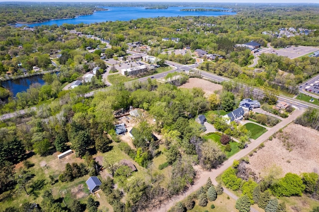 aerial view of a nearby body of water