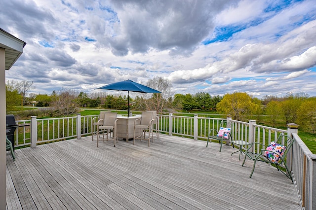 347 Glover Rd, Troy Twp, WI 54022 - deck featuring outdoor dining space