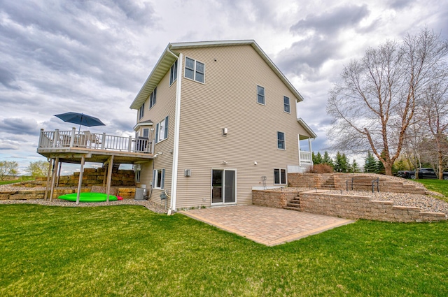 347 Glover Rd, Troy Twp, WI 54022 - back of house with a yard, a patio area, and a deck