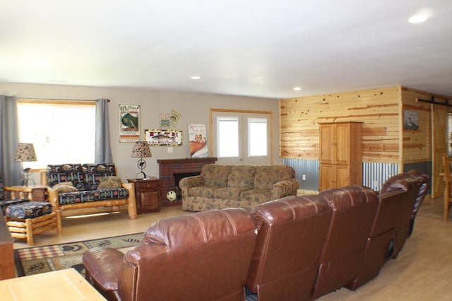 36282 Rush Lake Loop Unit 29A, Ottertail, MN 56571 - living area with wooden walls and recessed lighting