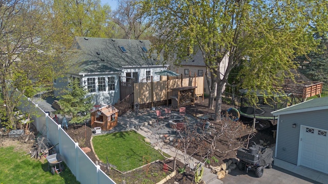 view of yard featuring fence private yard