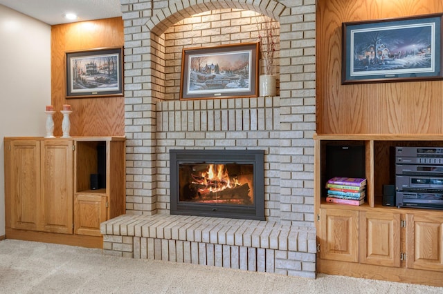 1282 141st Ln NW, Andover, MN 55304 - living area featuring a brick fireplace and carpet flooring