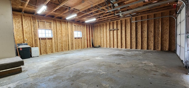 below grade area featuring a garage