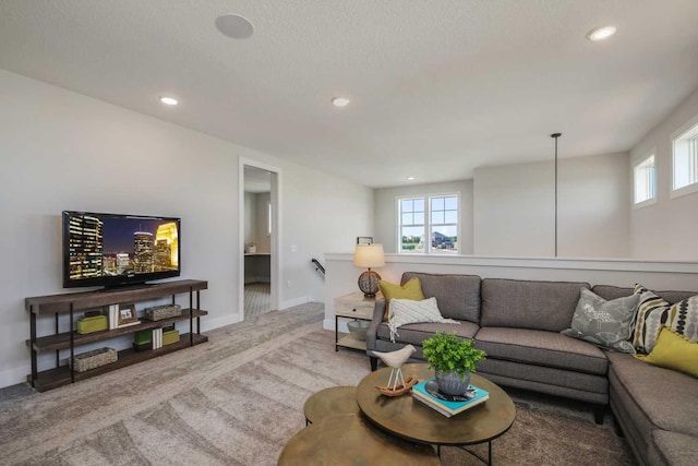 10833 38th Trl N, Lake Elmo, MN 55042 - carpeted living area featuring recessed lighting and baseboards