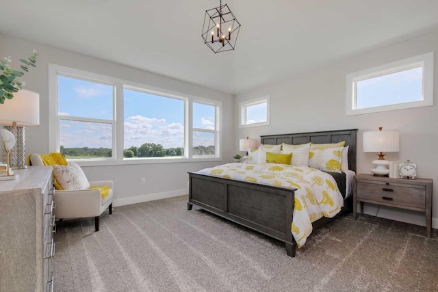 10833 38th Trl N, Lake Elmo, MN 55042 - bedroom with carpet flooring, baseboards, and a chandelier