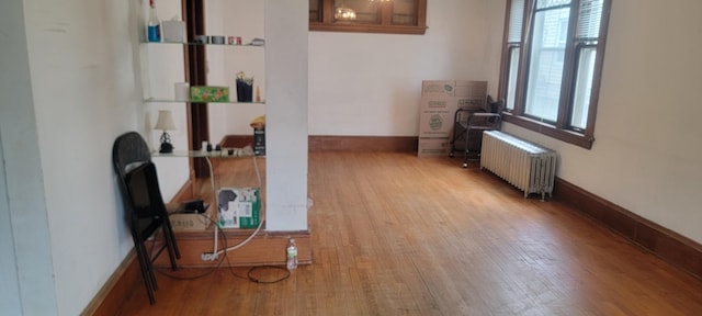3229 Chicago Ave, Minneapolis, MN 55407 - hall with radiator, wood finished floors, and baseboards