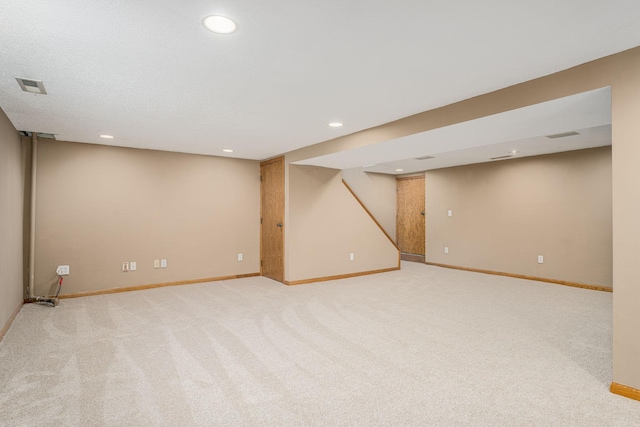 4416 Louisiana Ave N, Crystal, MN 55428 - finished basement with light carpet, recessed lighting, and baseboards