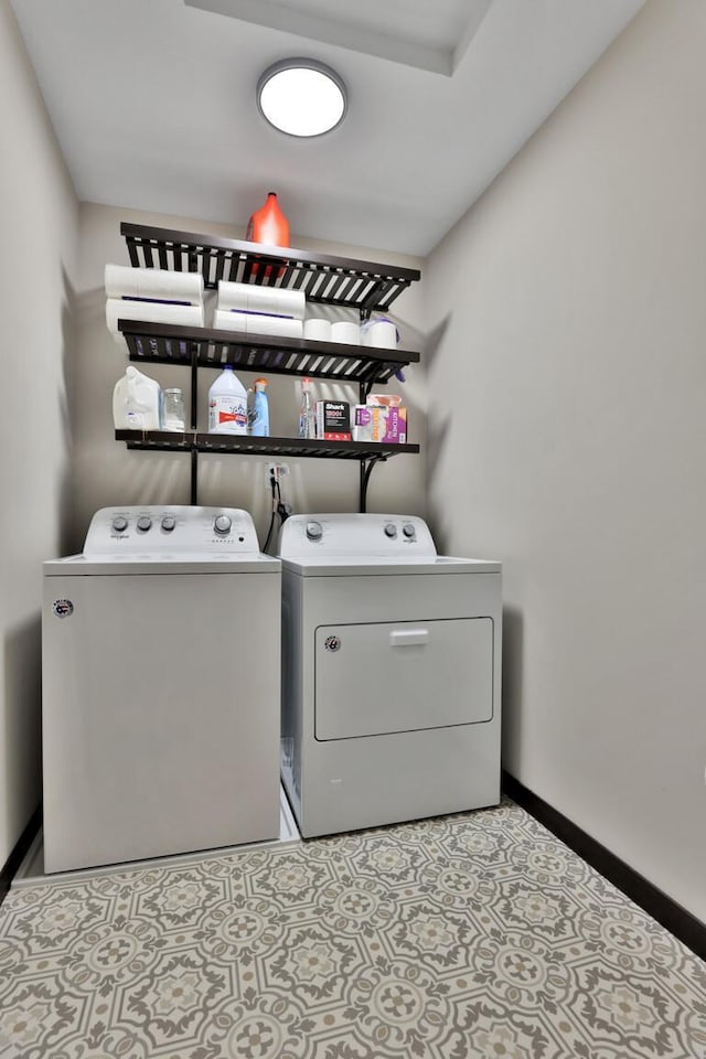 10240 3rd St NE Unit D, Blaine, MN 55434 - clothes washing area with independent washer and dryer and baseboards