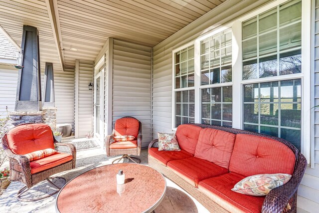 1103 Park Ln SE, New Prague, MN 56071 - view of patio featuring a porch and outdoor lounge area