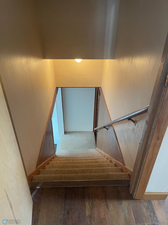 101 Oak St, Lisbon, ND 58054 - stairs with hardwood / wood-style floors
